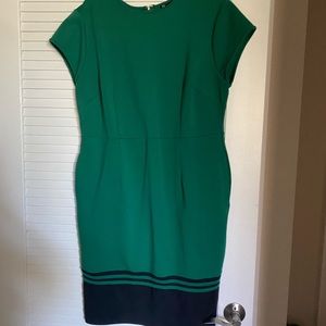 Green and blue knit dress with pockets!